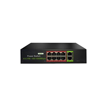 URANIUM POE-G8002-96W 8 PORT GIGABIT + 2 PORT GIGABIT RJ45 UPLINK POE SWITCH (REALTEK CHIPSET)