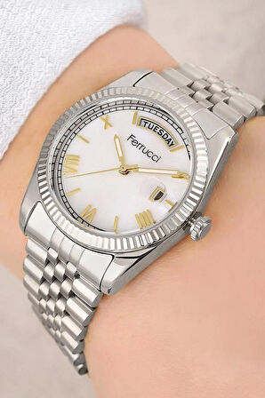 Gün ve Tarih Takvimli Jübile Kordon Çelik Sevgili Çift Kol Saat+Bileklik Hediyeli