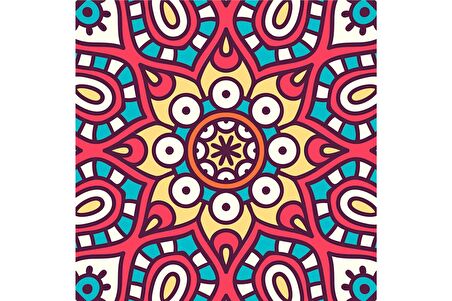 Mandala Desenleri Doğal Taş Bardak Altlığı 4'lü set - Natural Stone Coasters