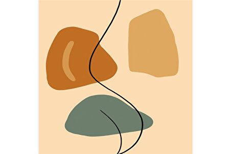 Tasarım Figür Line Art ve Objeler Doğal Taş Bardak Altlığı 4'lü set - Natural Stone Coasters