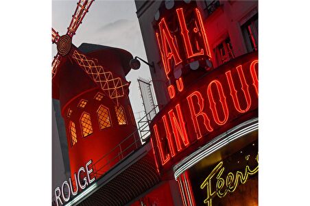 Moulin Rouge Pisa Kulesi ve Londra Metro Girişi Doğal Taş Bardak Altlığı 4'lü set - Natural Stone Coasters