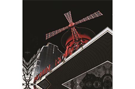 Moulin Rouge Pisa Kulesi ve Londra Metro Girişi Doğal Taş Bardak Altlığı 4'lü set - Natural Stone Coasters