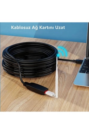 10 Metre USB 2.0 Sinyal Güçlendirici Çipli Profesyonel Uzatma Kablosu