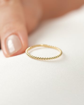 Debora Jewelry 14 Ayar Altın Minimal İnce Top Yüzük
