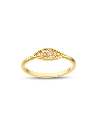 Debora Jewelry 14 Ayar Altın Yaprak Desenli Taşlı Model Yüzük