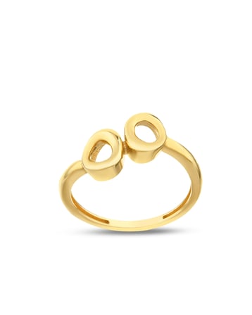 Debora Jewelry 14 Ayar Altın Çift Daire Figürlü Yüzük