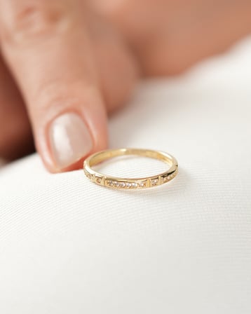 Debora Jewelry 14 Ayar Altın Yarım Tur Yüzük