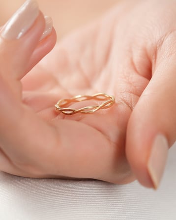 Debora Jewelry 14 Ayar Altın Sarmal Yüzük