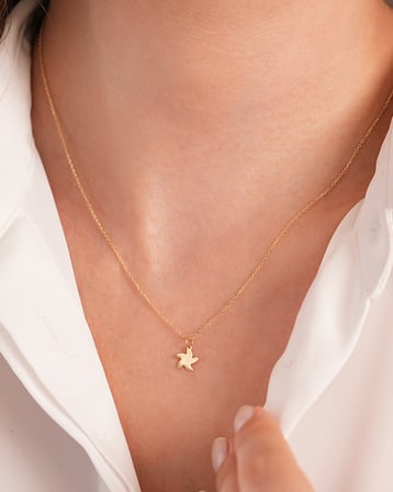 Debora Jewelry 14 Ayar Altın Zarif Deniz Yıldızı Kolye