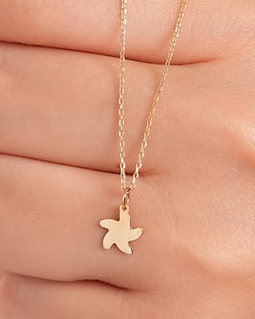 Debora Jewelry 14 Ayar Altın Zarif Deniz Yıldızı Kolye