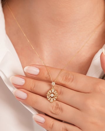 Debora Jewelry 14 Ayar Altın Taşlı Tasarım Kolye