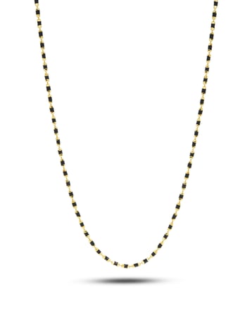 Debora Jewelry 14 Ayar Altın Siyah Mineli Dizme Kolye