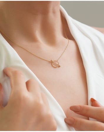 Debora Jewelry 14 Ayar Altın Burgu Detaylı Kolye