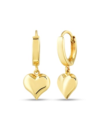 Debora Jewelry 14 Ayar Altın Kalp Sallantı Küpe