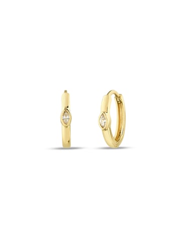 Debora Jewelry 14 Ayar Altın Beyaz Zirkon Taşlı Küpe