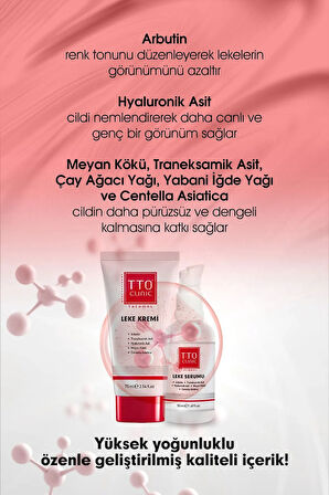 TTO CLINIC LEKE KREMİ 75ML + LEKE SERUMU 50ML HEDİYE