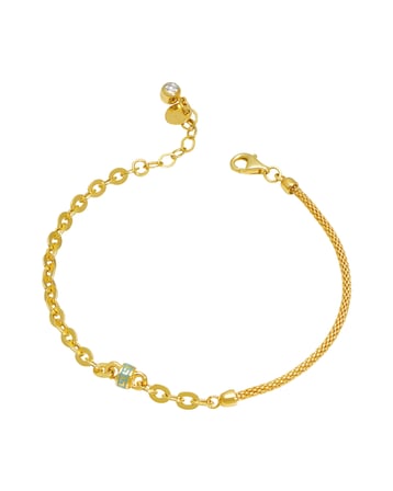 Debora Jewelry 14 Ayar Altın Mavi Mineli Zincir Bileklik