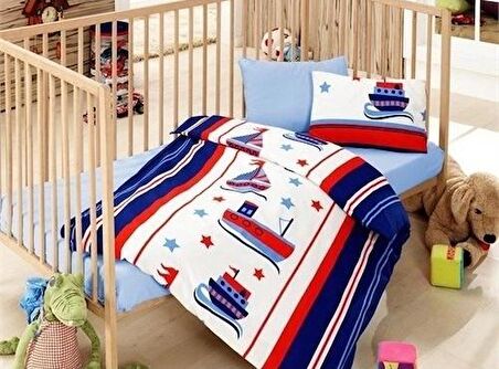 Cotton Box Bebek Nevresim Takımı Denizci Mavi