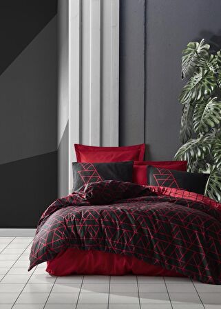 Cotton Box Dark Geometrik Pamuk Çift Kişilik Nevresim Takımı