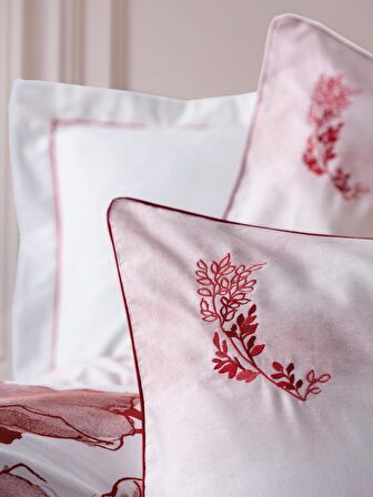 Cotton Box Çift Kişilik Elit Saten Nevresim Takımı Gules Kırmızı