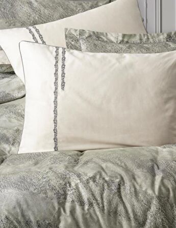 Cotton Box Çift Kişilik Elit Saten Nevresim Takımı Sandero Haki