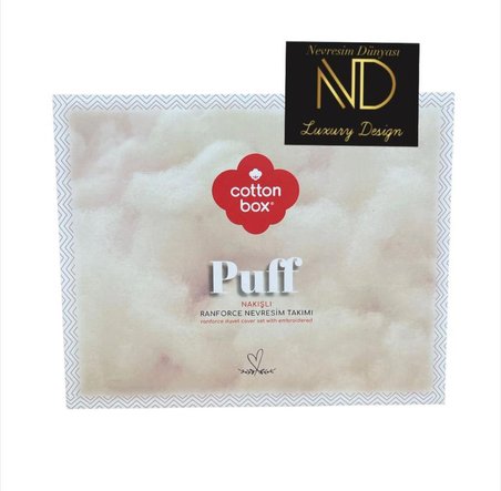 Cotton Box Puff Nakışlı Ranforce Çift Kişilik Nevresim Takımı Lia Kiremit Bej
