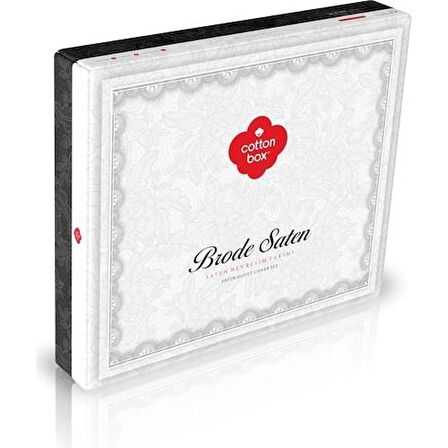 Cotton Box Brode Saten Çift Kişilik Nevresim Takımı Sheen Gri