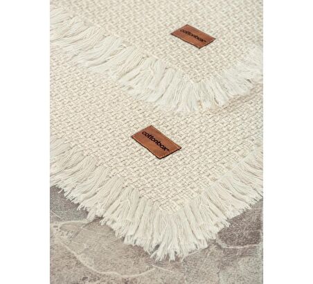 Bath Rug Set Krem 2'li 75x125 60x90