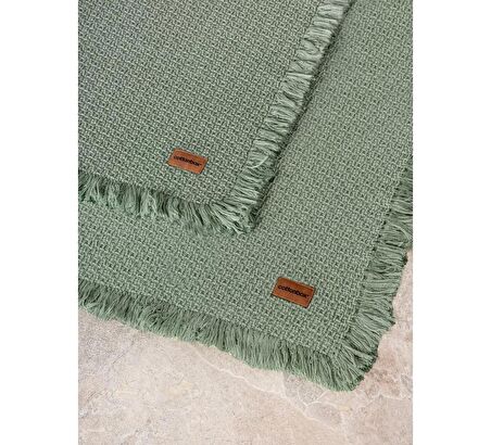 Bath Rug Set Yeşil 2'li 75x125 60x90