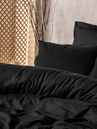 Cotton Box Plaid Ranforce Tek Kişilik Nevresim Takımı Siyah