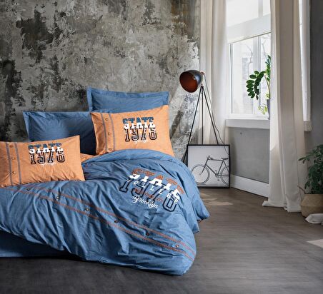 Cotton Box Mood Nakışlı Ranforce Çift Kişilik Nevresim Takımı State Tarçın