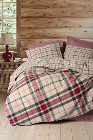 Cotton Box Warm Flanel Tek Kişilik Nevresim Takımı Jamil Bordo