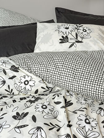 Cotton Box Balance Ranforce Tek Kişilik Nevresim Takımı Meresa Siyah