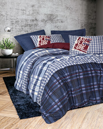 Cotton Box Masculine Çift Kişilik Nevresim Takımı Roger Lacivert