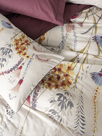 Cotton Box Çift Kişilik Nevresim Takımı Flos Bordo