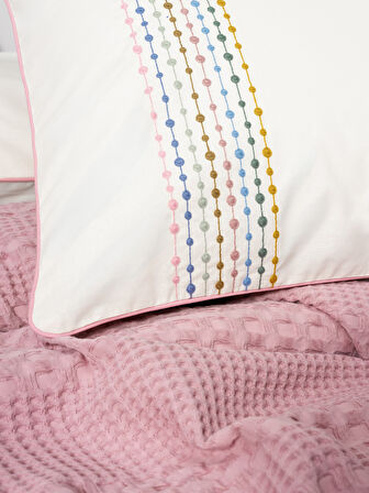 Cotton Box Aura Tek Kişilik Pike Takımı Pebble Pembe