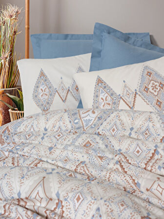 Cotton Box Bohem Tek Kişilik Nevresim Takımı Zanora Indigo