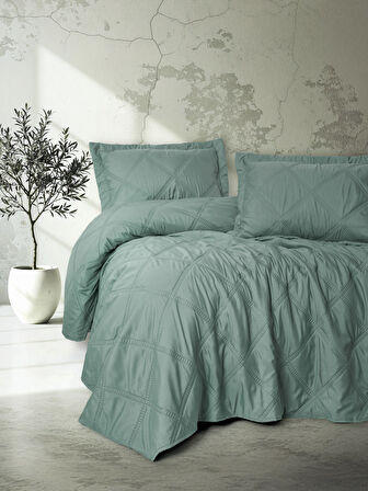 Cotton Box Serra Tek Kişilik Yatak Örtüsü Tila Mint