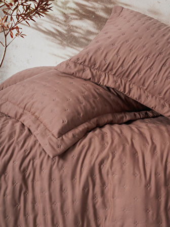 Cotton Box Serra Çift Kişilik Yatak Örtüsü Niva Gül Kurusu