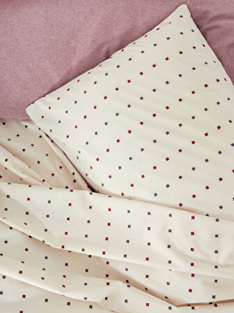 Cotton Box Loopra Çift Kişilik Nevresim Takımı Veyra Bordo
