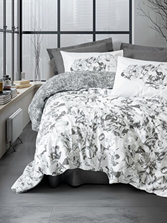 Cotton Box Dual Çift Kişilik Nevresim Takımı Florva Antrasit