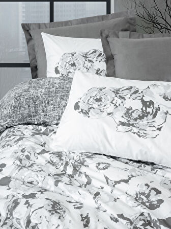 Cotton Box Dual Çift Kişilik Nevresim Takımı Florva Antrasit
