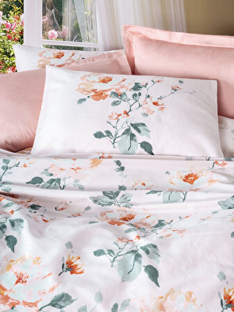 Cotton Box Saten Çift Kişilik Nevresim Takımı Verna Pudra