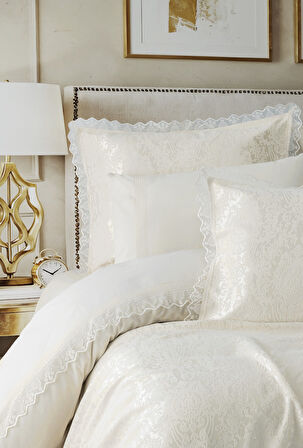 Cotton Box Chi Chi Çift Kişilik Pikeli Nevresim Takımı Velora Krem