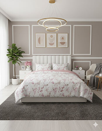 FİXBOX ÇİFT KİŞİLİK RANFORCE NEVRESİM TAKIMI FLAIR PEMBE