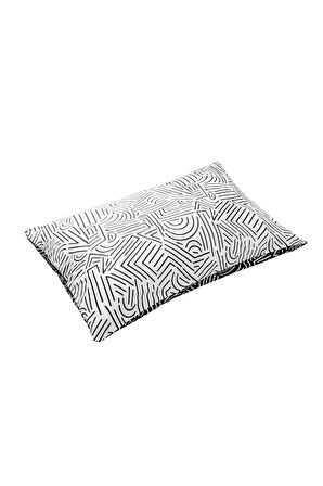 Cozy Home Mono Çift Taraflı Yastık Kılıfı Maze Siyah 50x70