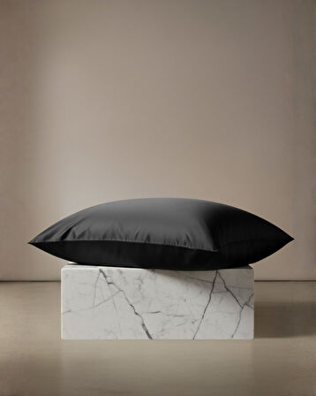 Cozy Home Halo Saten Yastık Kılıfı Siyah 50x70