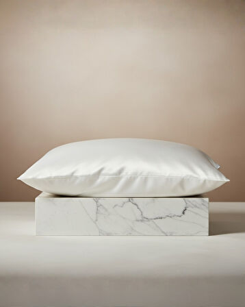 Cozy Home Halo Saten Yastık Kılıfı Beyaz 50x70