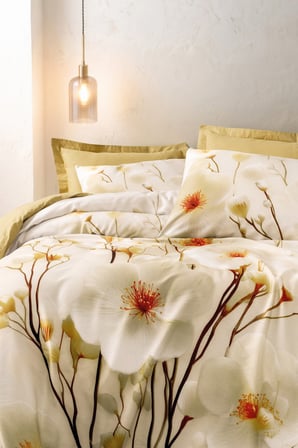 Cotton Box 3d Flower %100 Pamuk Saten  - Lumea Gold