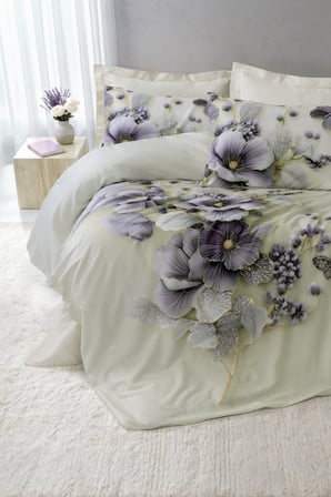 Cotton Box 3d Flower %100 Pamuk Saten  - Nayra Krem